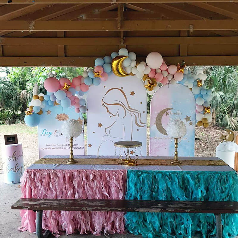 Twinkle Twinkle Little Star Gender Reveal Party Backdrop for Baby Shower-ubackdrop