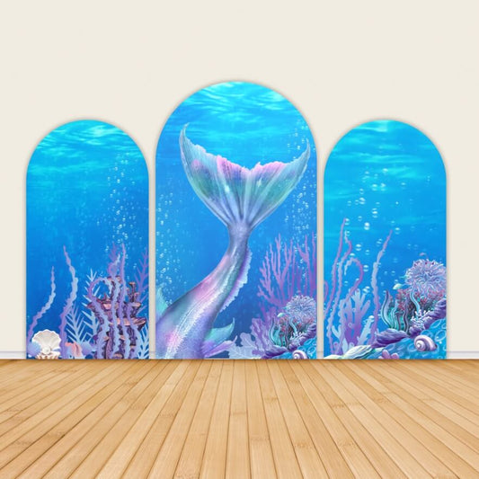 Undersea Mermaid Chiara Arch Cover Backdrop for Birthday Party Decoration-ubackdrop