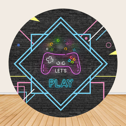 Video Game Theme Round Backdrop Cover-ubackdrop