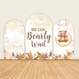 We Can Bearly Wait Cute Baby Bear Baby Shower Party Backdrop