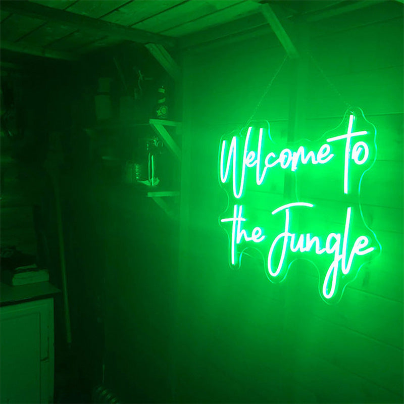 Welcome to the Jungle LED Neon Sign Party Decoration Backdrop-ubackdrop