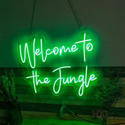 Welcome to the Jungle LED Neon Sign Party Decoration Backdrop-ubackdrop