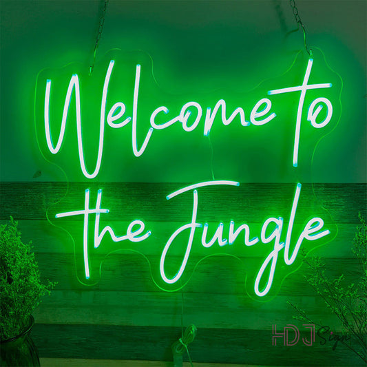 Welcome to the Jungle LED Neon Sign Party Decoration Backdrop-ubackdrop