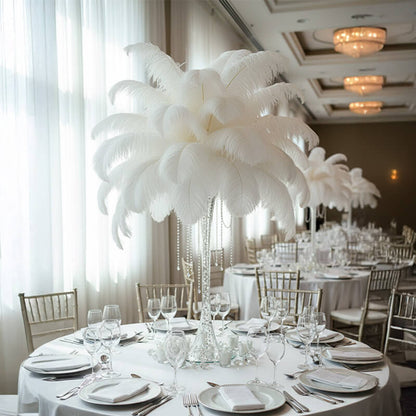 24"-26" White Natural Ostrich Feathers Centerpiece Filler
