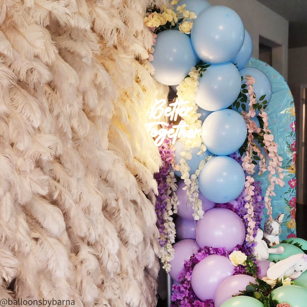 Boho White Feather Flower Wall for Wedding Arrangement Bridal Shower Party Backdrop-ubackdrop