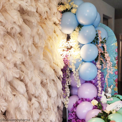 Boho White Feather Flower Wall for Wedding Arrangement Bridal Shower Party Backdrop-ubackdrop