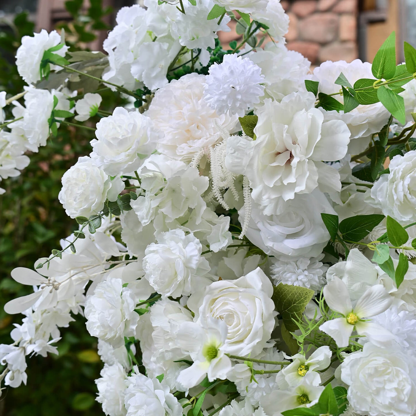 6+7FT Horn-Shape Flower Wall Backdrop Stand for Wedding and Event Decoration