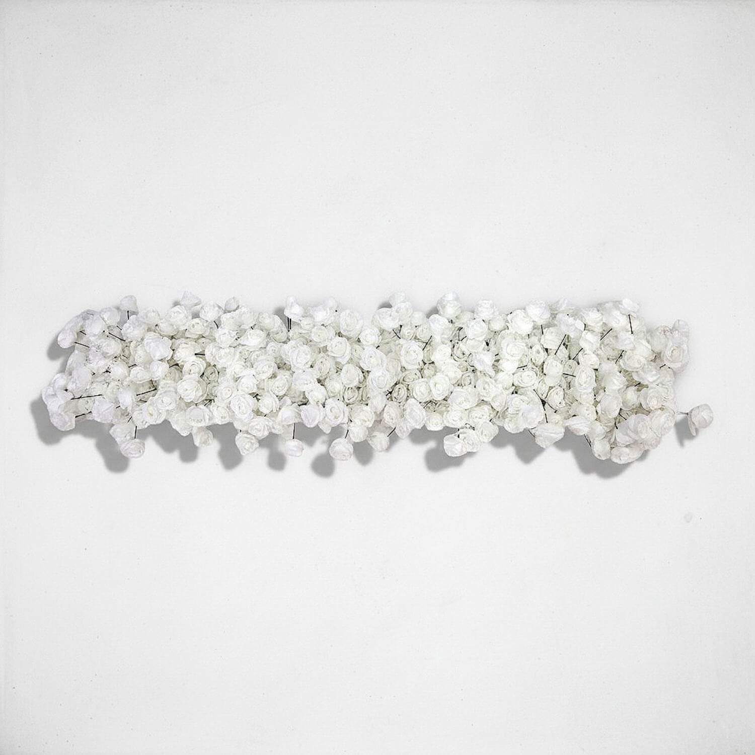 White Rose Hanging Flower Runner Wedding Backdrop Decor-ubackdrop