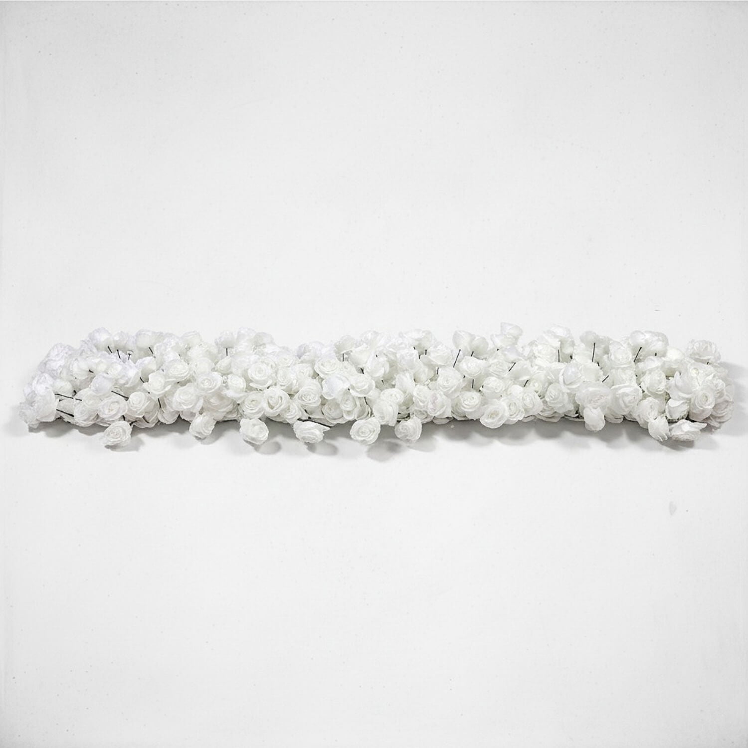 White Rose Hanging Flower Runner Wedding Backdrop Decor-ubackdrop