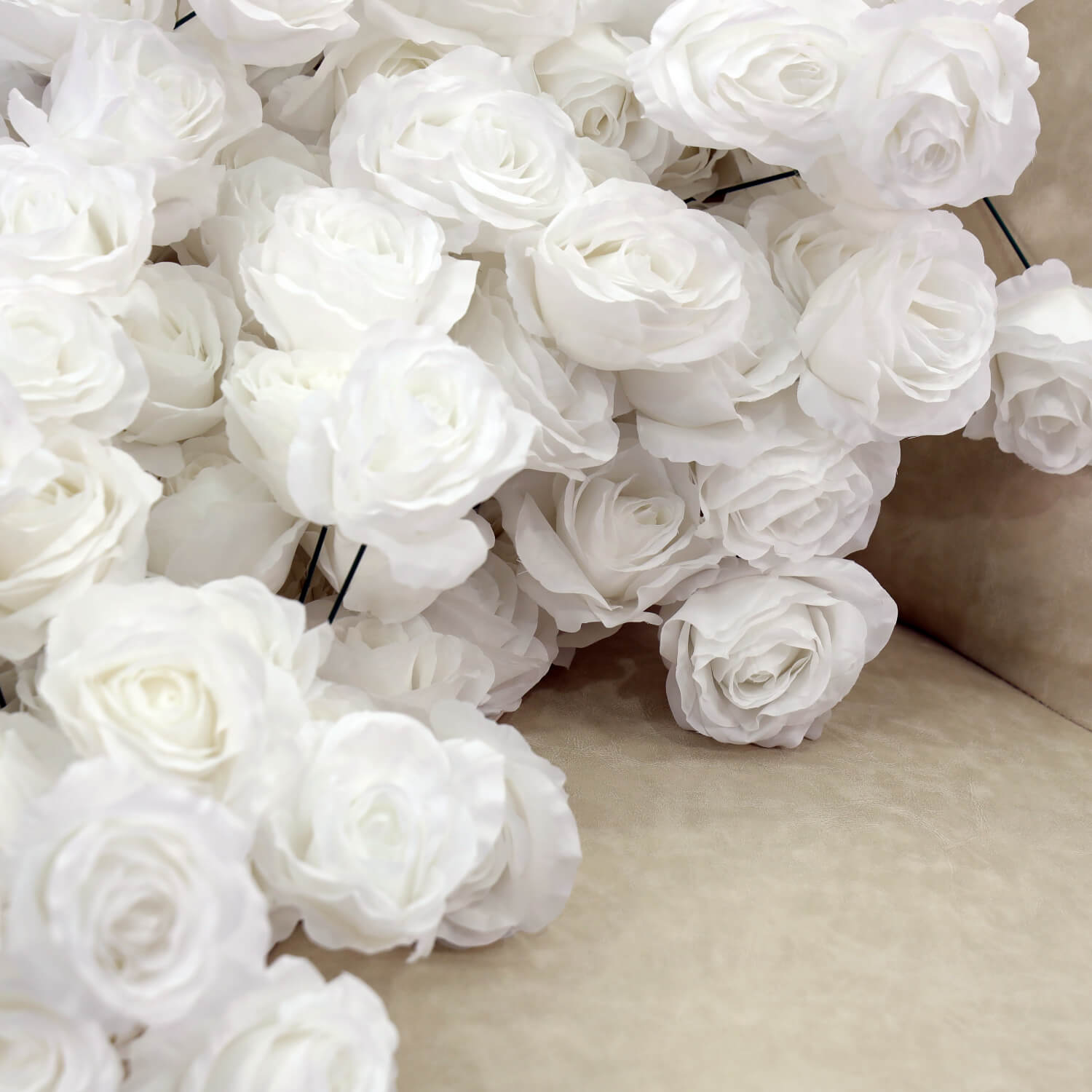 White Rose Hanging Flower Runner Wedding Backdrop Decor-ubackdrop