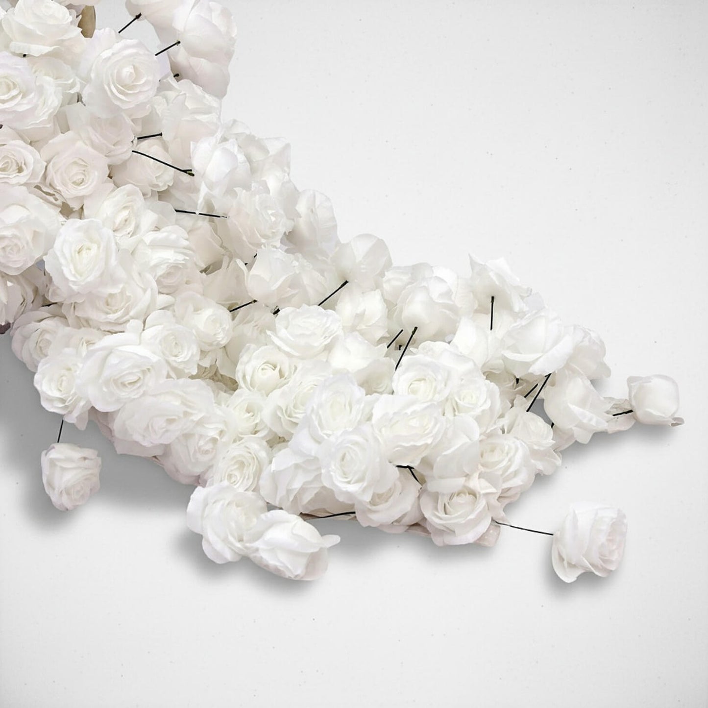 White Rose Hanging Flower Runner Wedding Backdrop Decor-ubackdrop