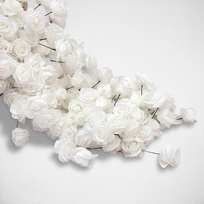 White Rose Hanging Flower Runner Wedding Backdrop Decor-ubackdrop