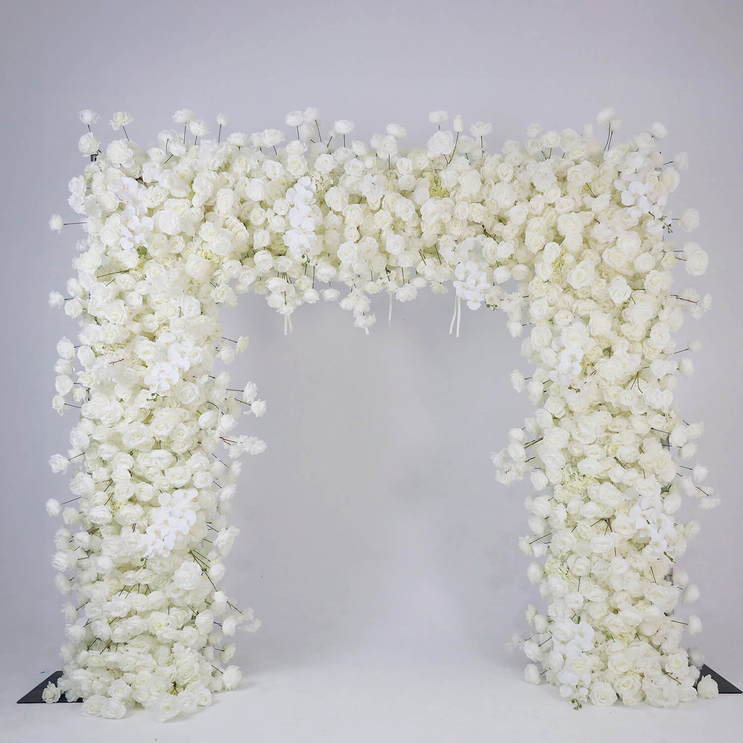 White Fabric Artificial Flower Wall Arch Wedding Birthday Party Decoration-ubackdrop