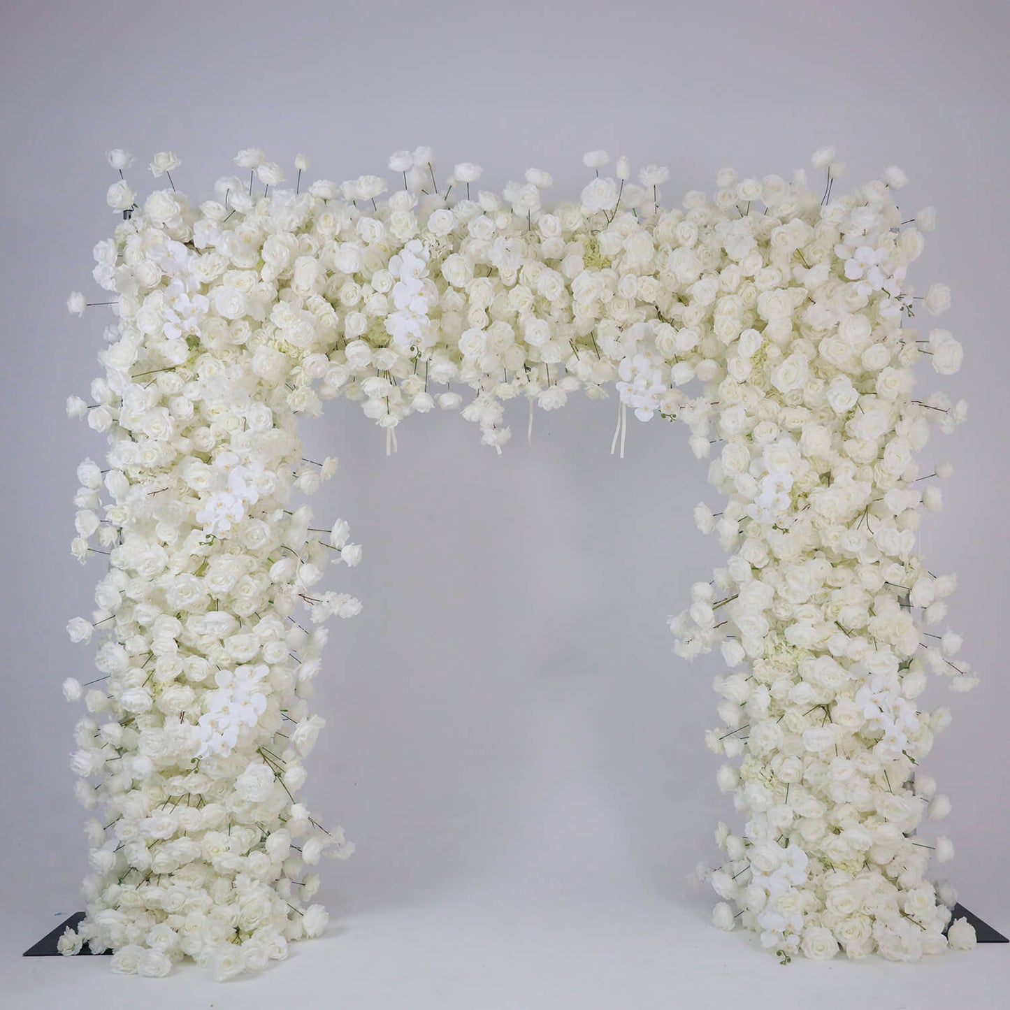 White Fabric Artificial Flower Wall Arch Wedding Birthday Party Decoration-ubackdrop