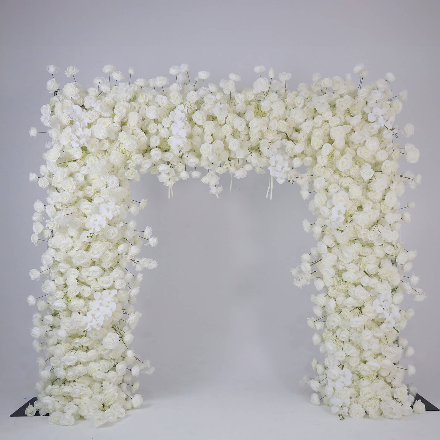 White Fabric Artificial Flower Wall Arch Wedding Birthday Party Decoration-ubackdrop