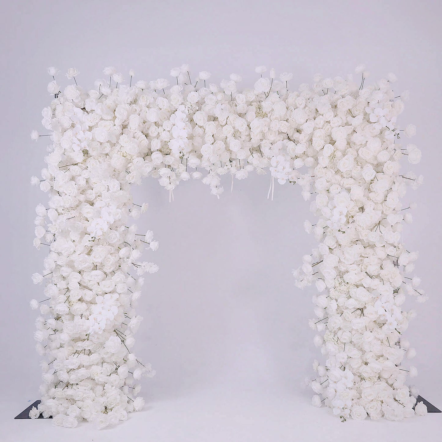White Fabric Artificial Flower Wall Arch Wedding Birthday Party Decoration-ubackdrop