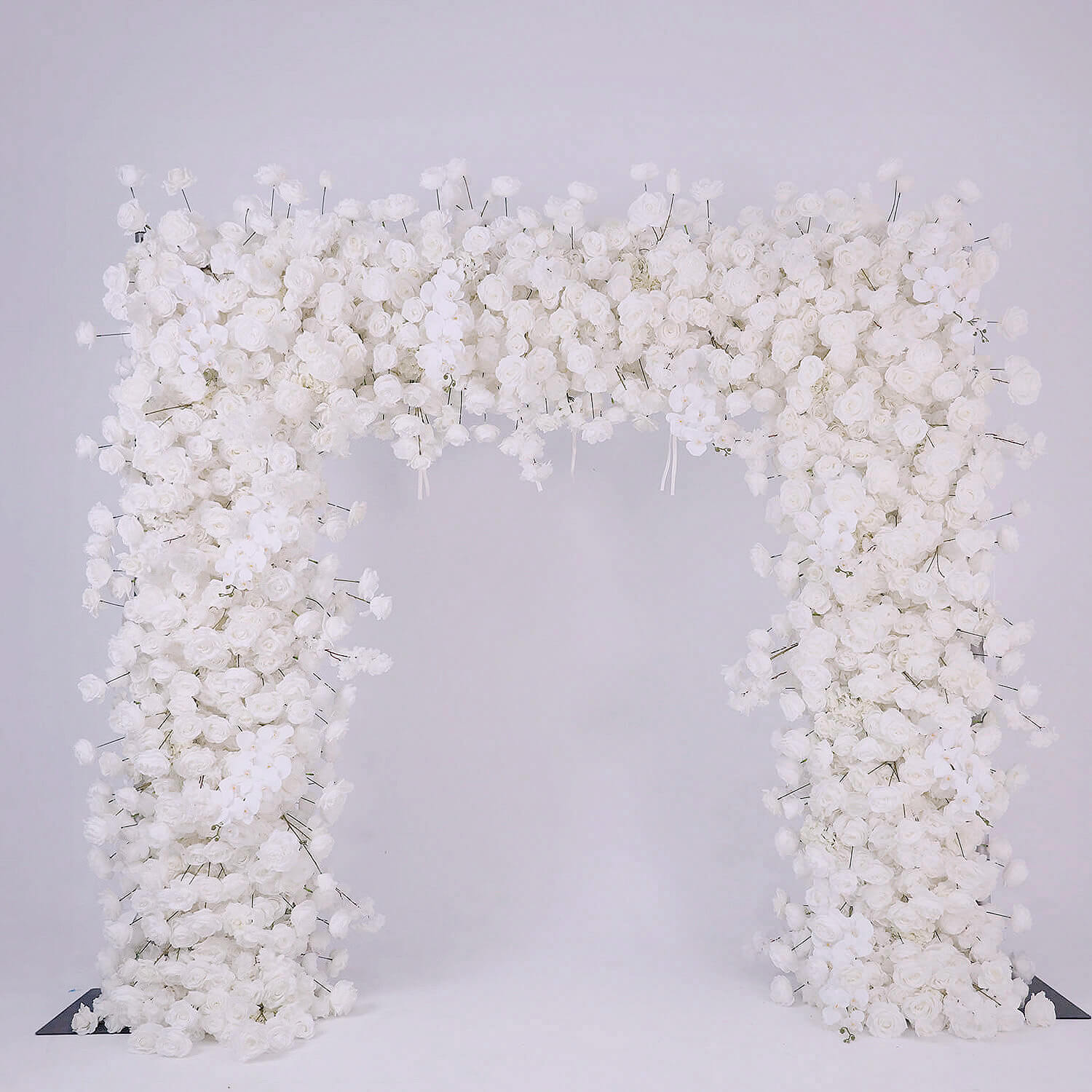 White Fabric Artificial Flower Wall Arch Wedding Birthday Party Decoration-ubackdrop