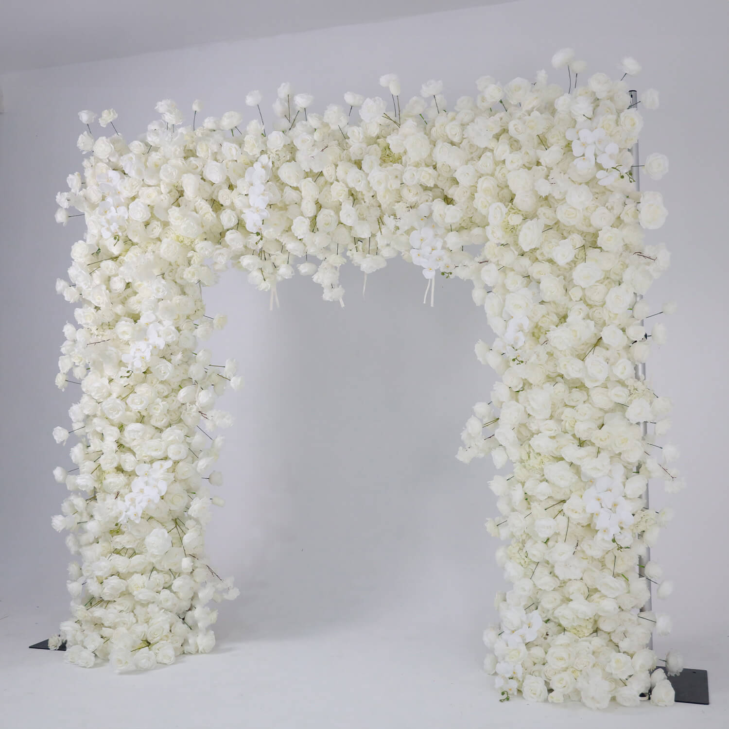 White Fabric Artificial Flower Wall Arch Wedding Birthday Party Decoration-ubackdrop