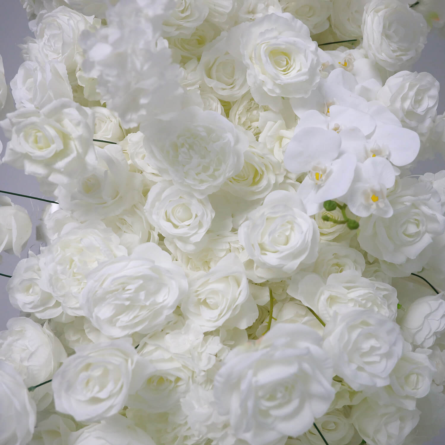 White Fabric Artificial Flower Wall Arch Wedding Birthday Party Decoration-ubackdrop