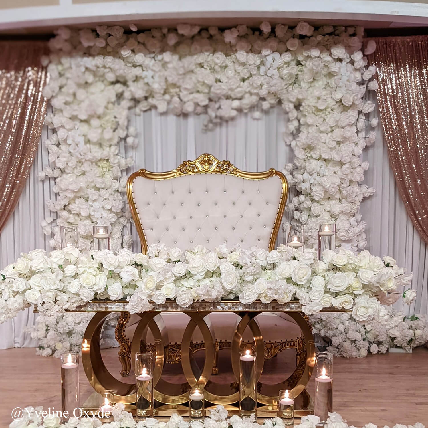 White Fabric Artificial Flower Wall Arch Wedding Birthday Party Decoration-ubackdrop