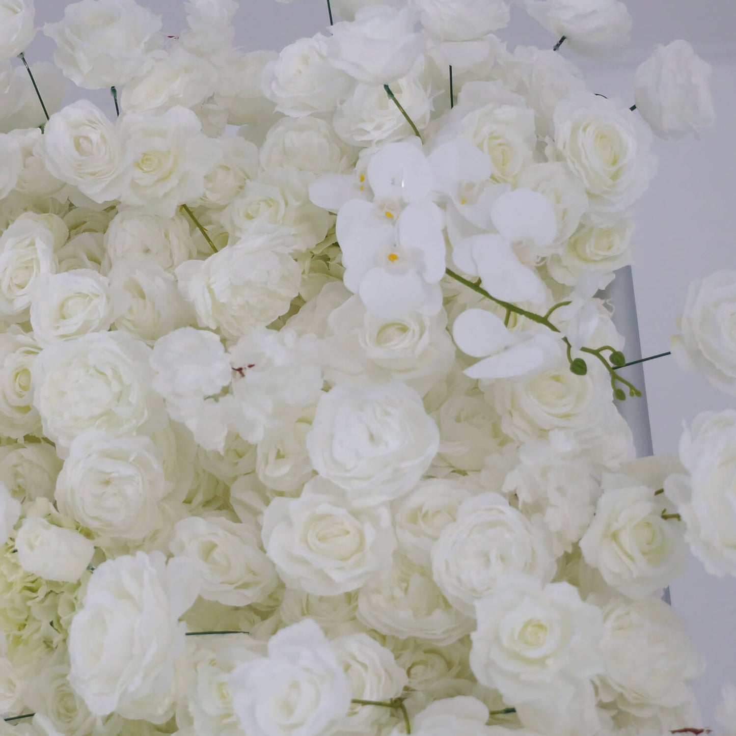 White Fabric Artificial Flower Wall Arch Wedding Birthday Party Decoration-ubackdrop
