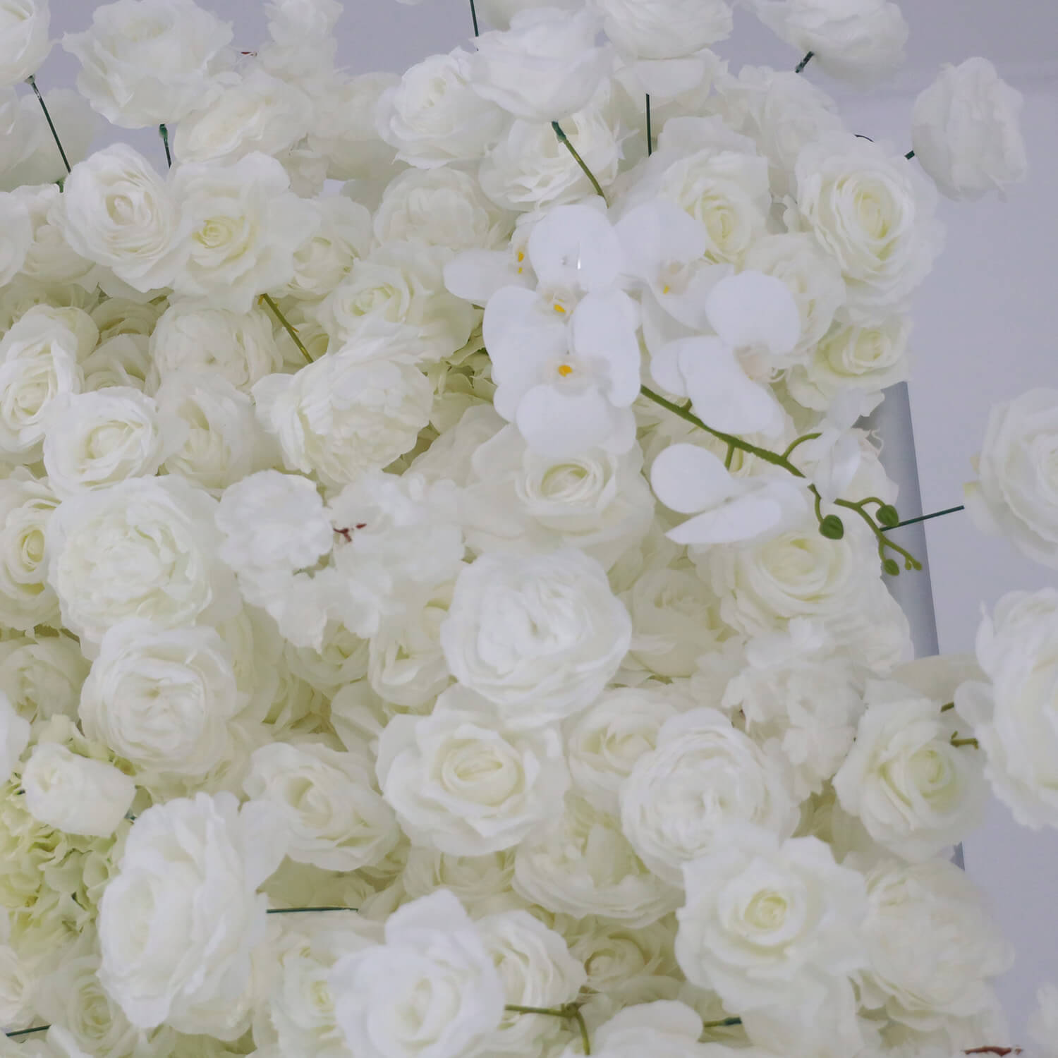 White Fabric Artificial Flower Wall Arch Wedding Birthday Party Decoration-ubackdrop