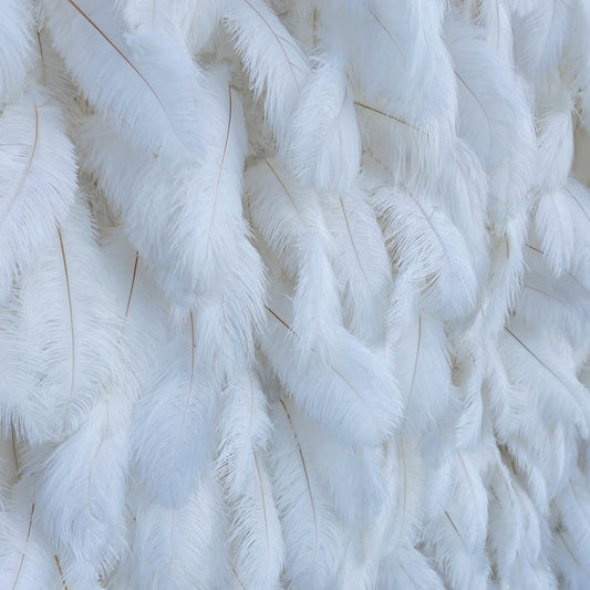 White Feather Flower Wall for Wedding Arrangement Bridal Shower Party Backdrop-ubackdrop