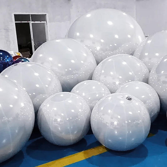 White Inflatable Mirror Ball Reusable Big Bubble Balloon-ubackdrop