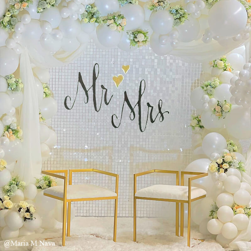 White Shimmer Wall Panels – Easy Setup Wedding/Event/Theme Party Decorations-ubackdrop