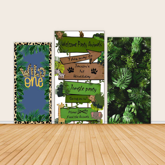 Wild Animals Theme Wild One Birthday Party Backdrop-ubackdrop