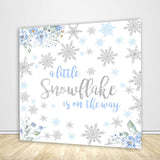 Winter A Little Snowflake Is On The Way Birthday Party Backdrop