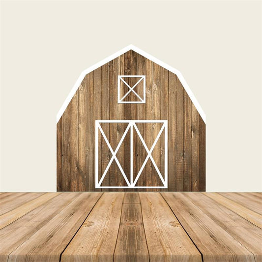 Wood Barn Door Backdrop Farm Theme Birthday Party Decorations-ubackdrop