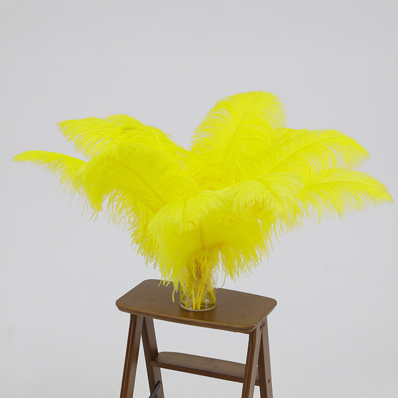 24"-26" Yellow Natural Ostrich Feathers Centerpiece Filler