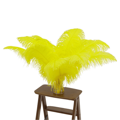 24"-26" Yellow Natural Ostrich Feathers Centerpiece Filler