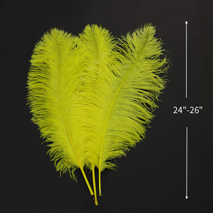 24"-26" Yellow Natural Ostrich Feathers Centerpiece Filler