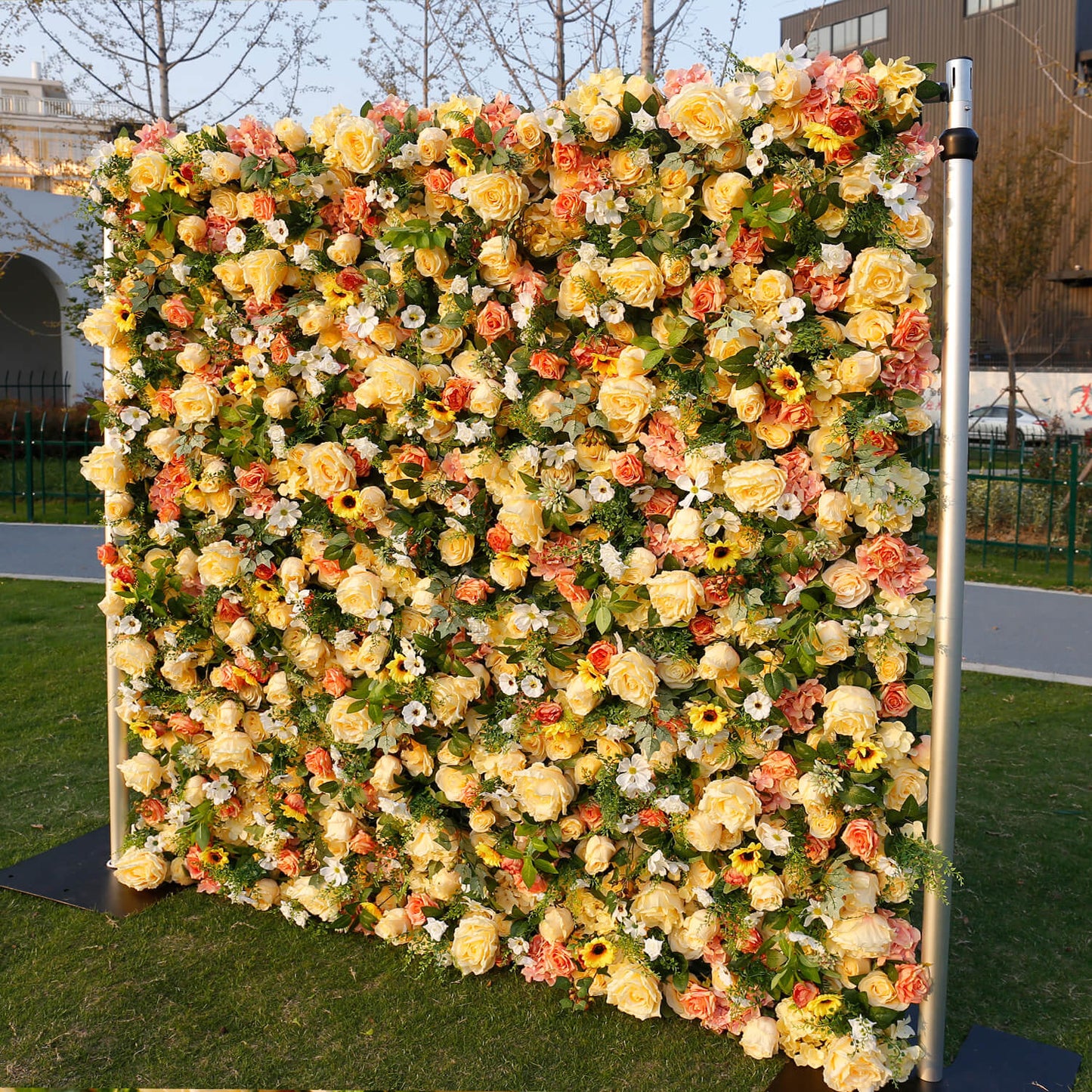 Yellow Roses Flower Wall Backdrop for Birthday&Wedding Party Decoration-ubackdrop
