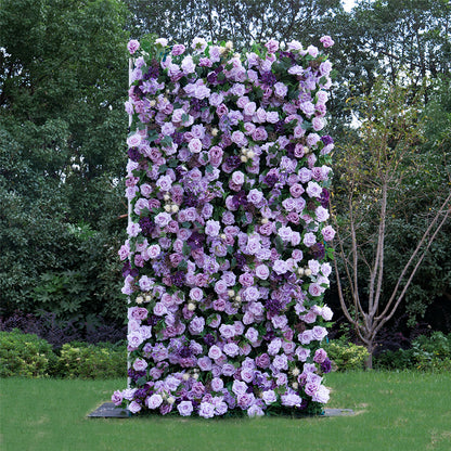 5D Purple Rose Flower Backdrop Rolling Up Curtain for Wedding Event Party Decor