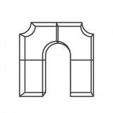 6.5x7.2ft Black Arc de Triomphe Party Backdrop Stand