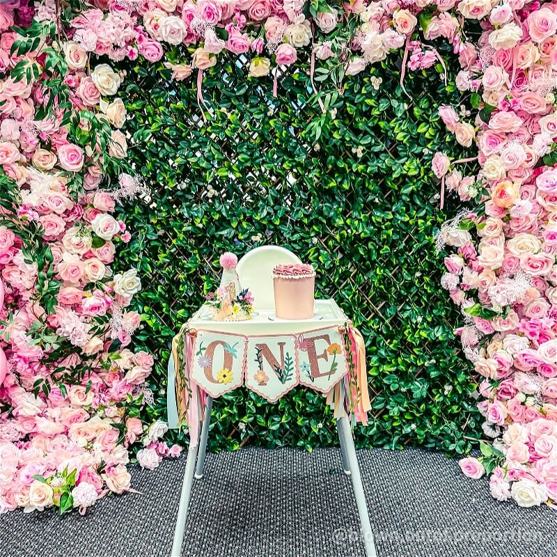 Pink Fabric Artificial Flower Wall Arch Wedding Birthday Party Decoration-ubackdrop