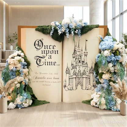 8x8ft Open Book-Shaped Frame Stand For Baby Shower And Graduation Party-ubackdrop