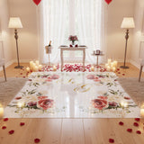 Watercolor Floral Monogram Floor Decal for Weddings & Events