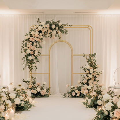 Curved Wedding Arch Double Layer Party Decoration Flower Arch-ubackdrop