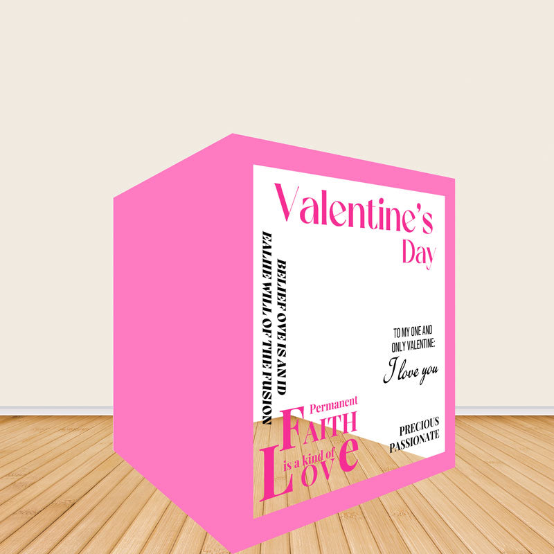 6.5x7.5ft Hot Pink Valentine Photo Booth Party Photo Box-ubackdrop