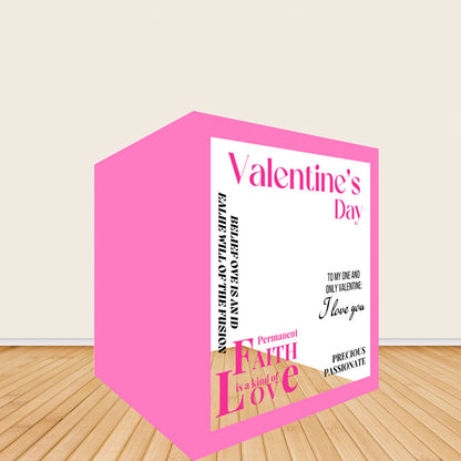 6.5x7.5ft Hot Pink Valentine Photo Booth Party Photo Box-ubackdrop