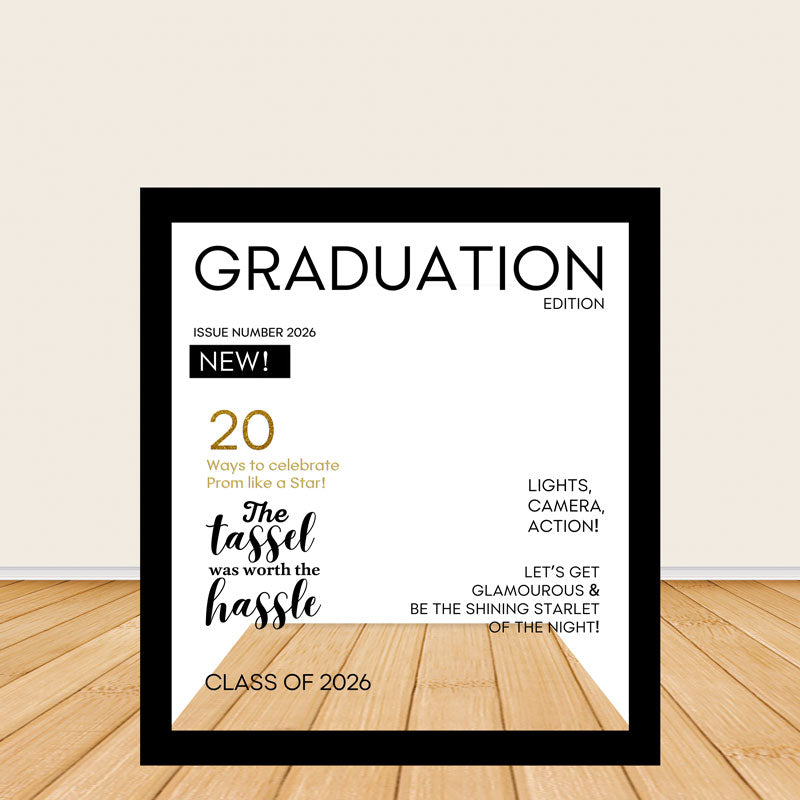 6.5x7.5ft Class of 2026 Graduation Magazine Cover Photo Booth Party Photo Box-ubackdrop