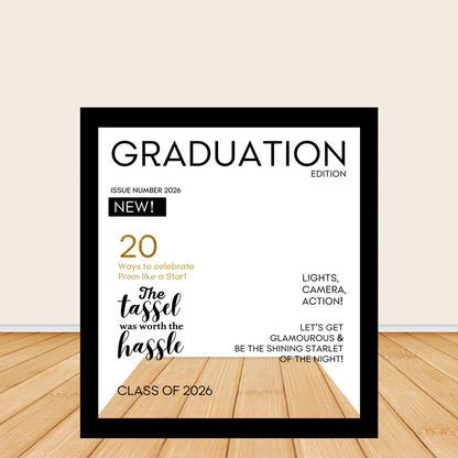 6.5x7.5ft Class of 2026 Graduation Magazine Cover Photo Booth Party Photo Box-ubackdrop