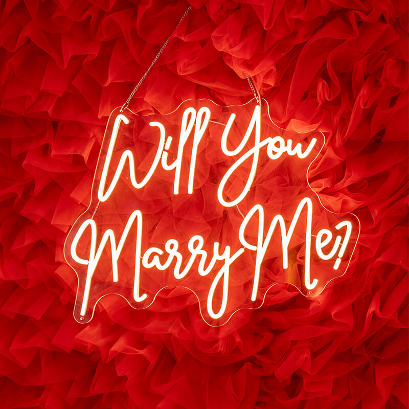 Will You Marry Me LED Neon Sign Proposal Party Decoration Backdrop