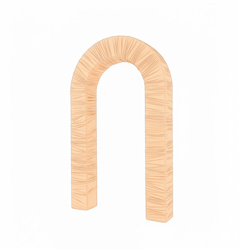 4.3x7ft 3D Dual-Tube Ruched Fabric Cover Arch Stand for Event Decor-ubackdrop