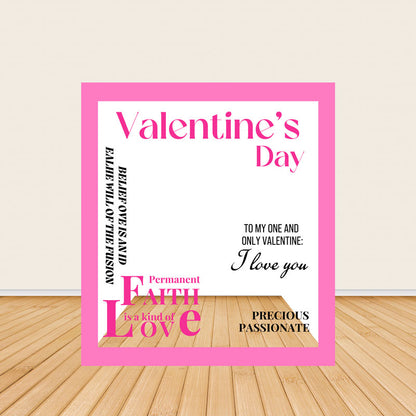 6.5x7.5ft Hot Pink Valentine Photo Booth Party Photo Box-ubackdrop