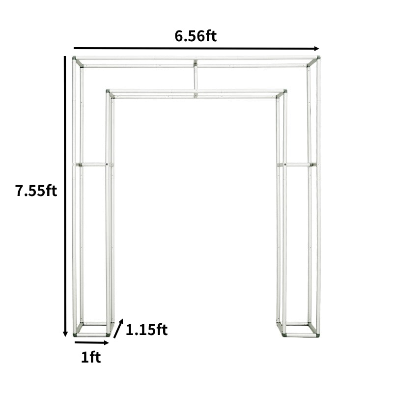 3D Double-Tube Rectangular Arch Backdrop Stand for Party & Event Decoration-ubackdrop